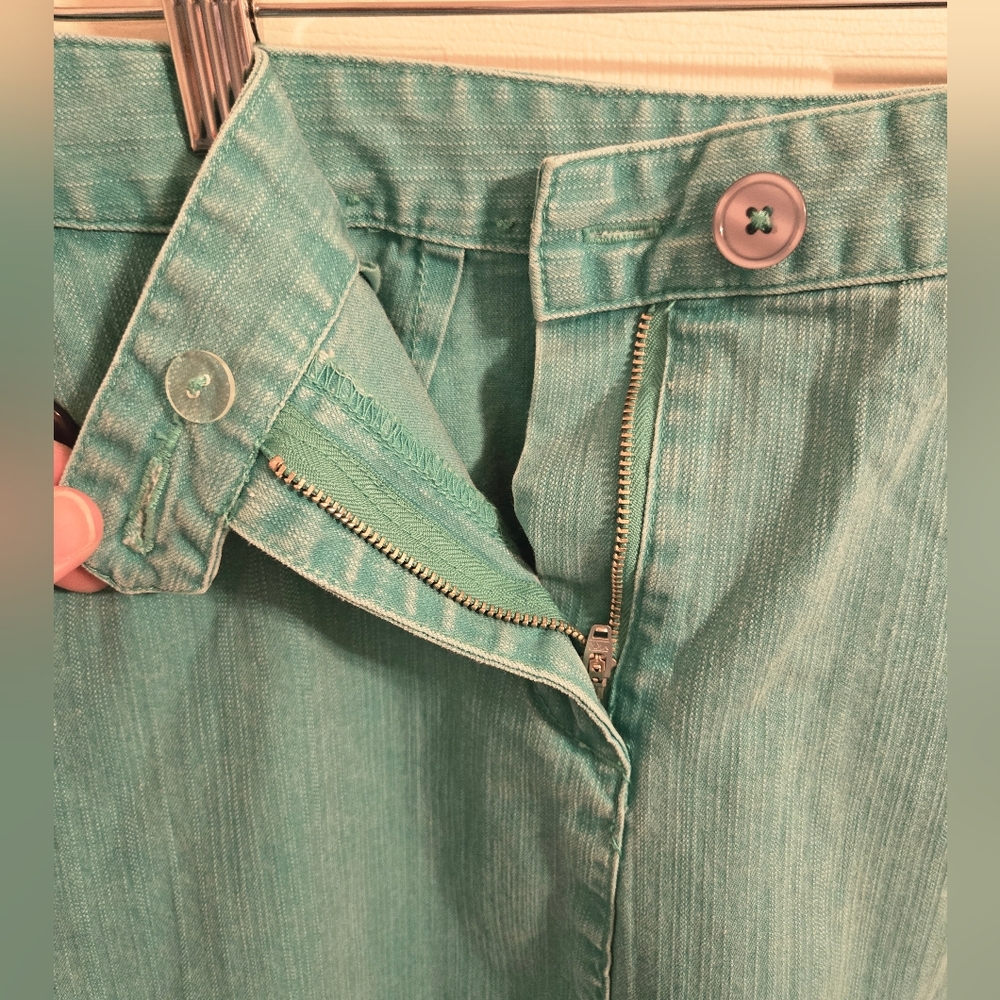 Christopher & Banks Aqua Blue Button-Detail Pencil Skirt Size 4 Stretch - Picture 3 of 5